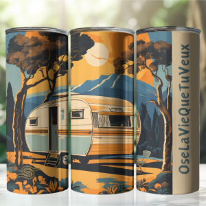 1 Bouteille 20 oz Camping vintage